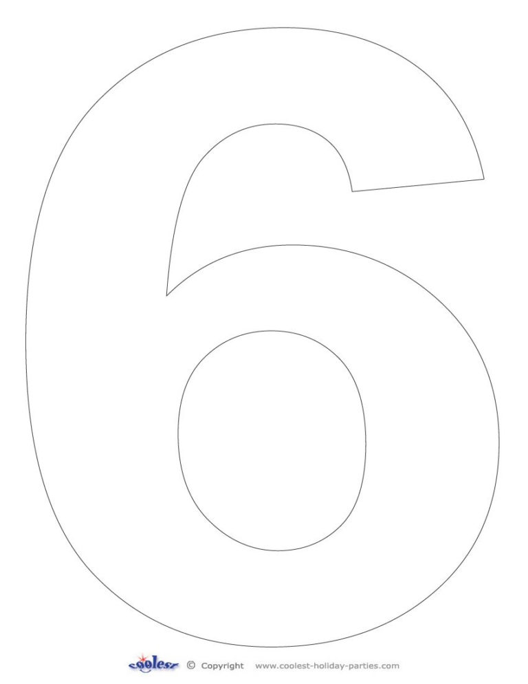 Printable Number 6 Template Free Printable Numbers