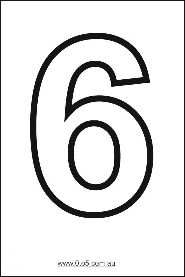 Printable Number 6 Template Large Printable Numbers 