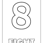 Printable Number 8 Eight Coloring Page PDF For Kids
