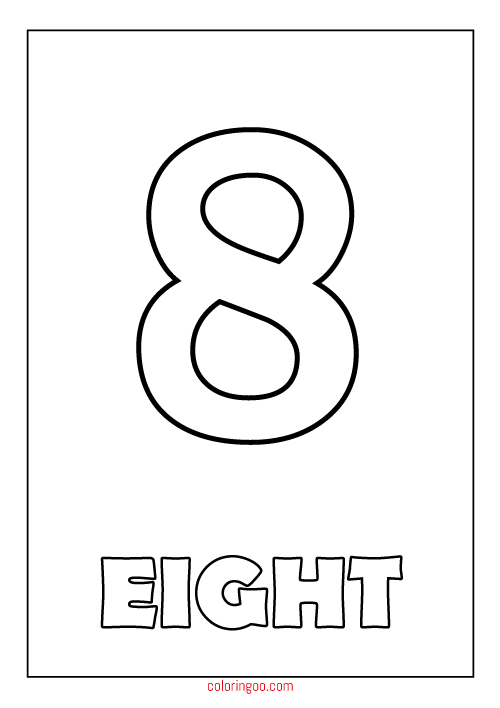 Printable Number 8 Eight Coloring Page PDF For Kids Printable Number 8 Eight Coloring Page PDF For Kids