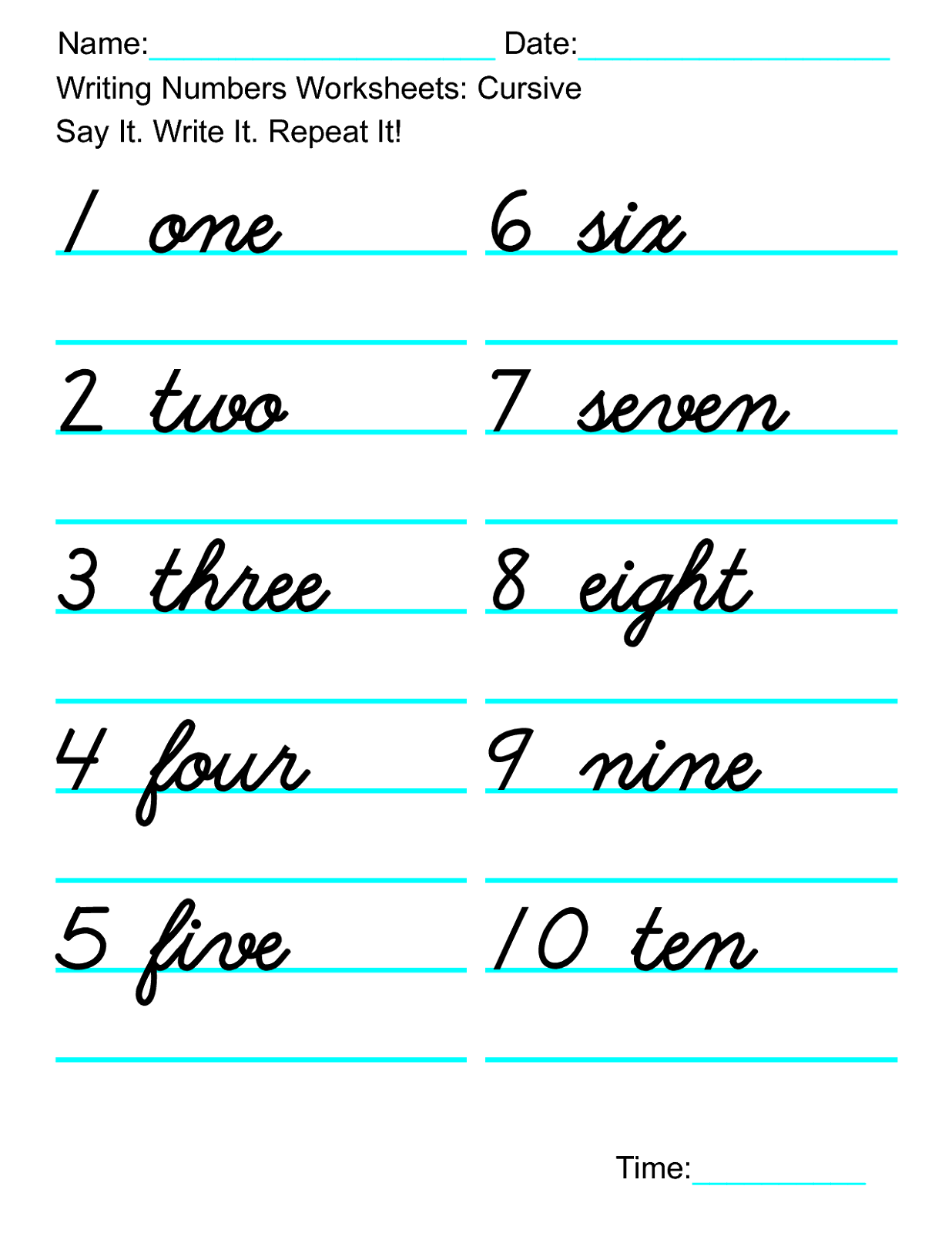 Printable Number Names Worksheets Activity Shelter