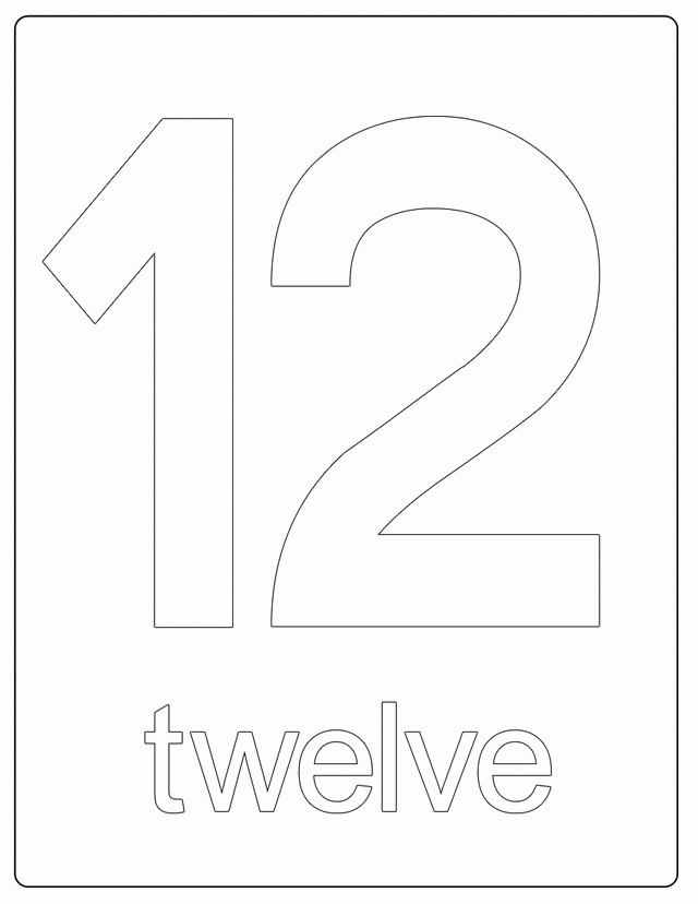 Printable Numbers Number 12