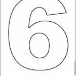 Printable Six Outline Image Sixes For Print Numeral For