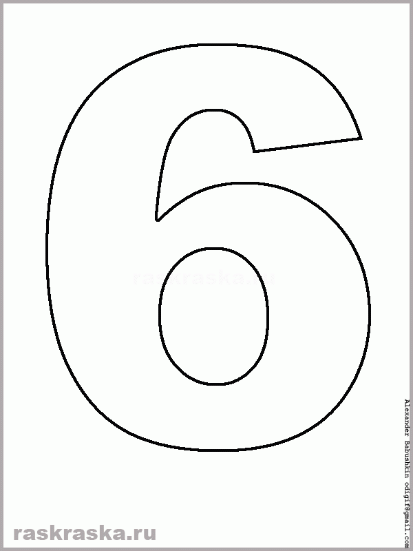 Printable Six Outline Image Sixes For Print Numeral For 