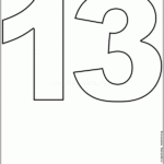 Printable Thirteen Outline Image Thirteens For Print