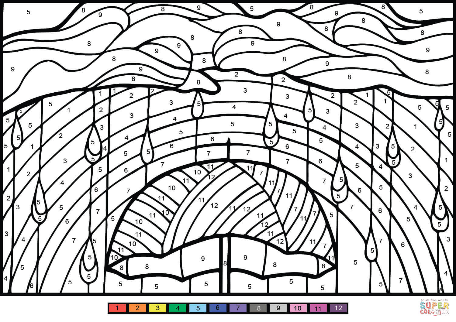Rainbow Color By Number Free Printable Coloring Pages Rainbow Color By Number Free Printable Coloring Pages