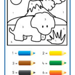 Simple Colour By Numbers Dinosaur Pictures With Clear
