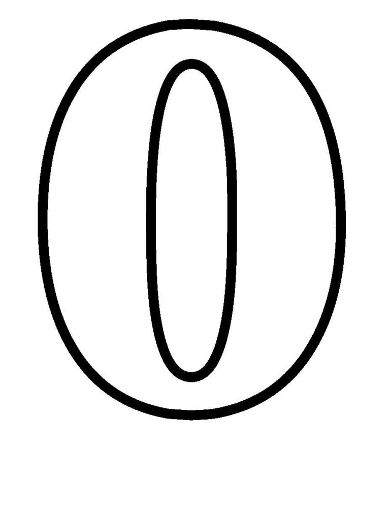 Simple Numbers Zero Coloring Pages Coloring Pages For Color by Number
