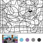 Sleepy Cat Color By Number Free Printable Coloring Pages