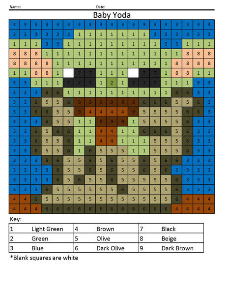 Star Wars Color By Number Coloring Squared