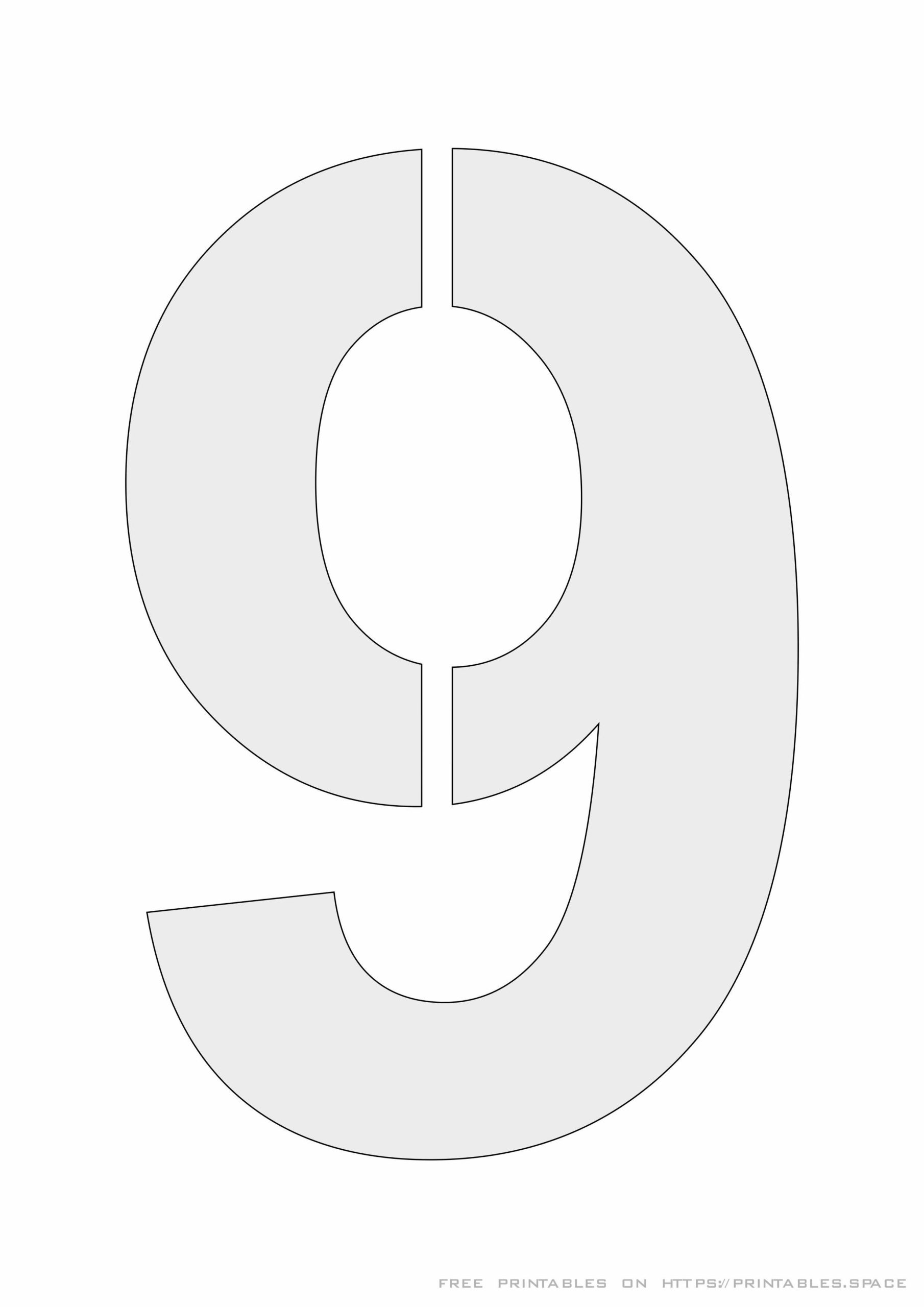 Stencil Number 9 Printable A4 Size Template Free Stencil Number 9 Printable A4 Size Template Free