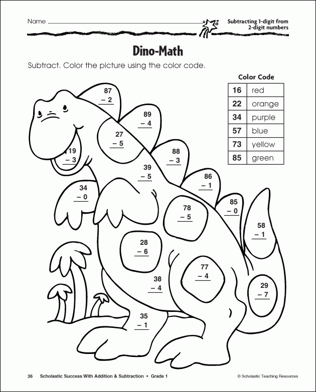 Subtraction Coloring Pages Coloring Home