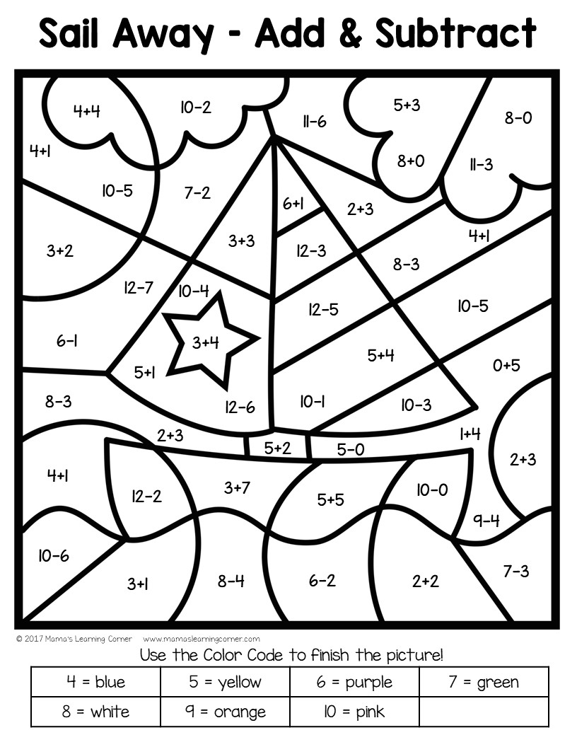 Summer Color By Number Worksheets Mamas Learning Corner Summer Color By Number Worksheets Mamas Learning Corner