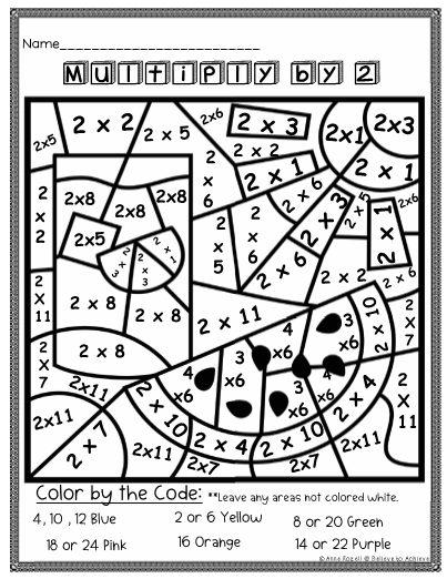 Summer Multiplication Color By Number