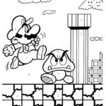 Super Mario Brothers Kids Color By Number Coloring Page
