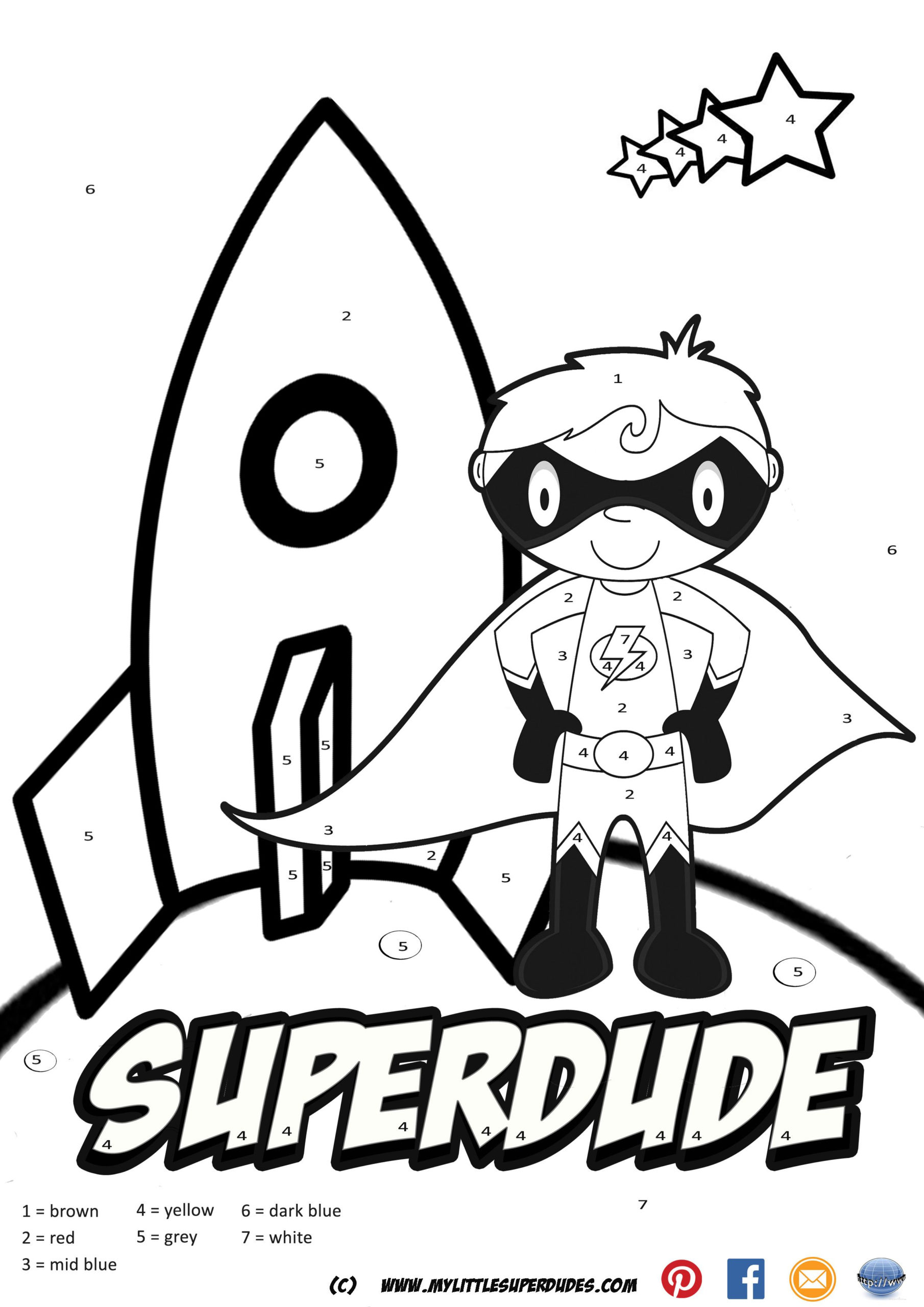 Superdude Color By Numbers Hand Created Color By Numbers 