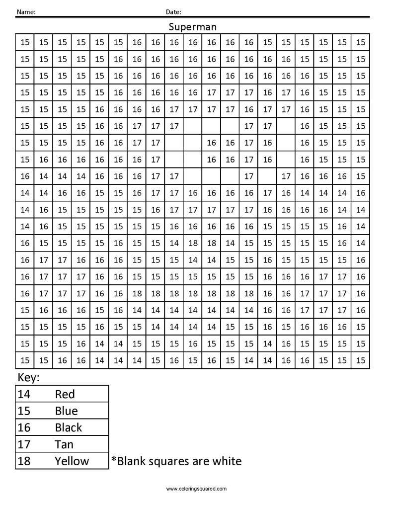 Superman Color By Number Superhero Activity Coloring Squared
