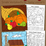 Thanksgiving Color By Number Worksheets Mamas Learning