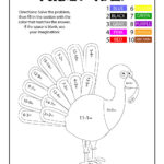 Thanksgiving Turkey Math Coloring Page Woo Jr Kids