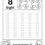 Trace Number 8 Worksheet For FREE For Kids