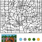 Turkey Color By Number Free Printable Coloring Pages