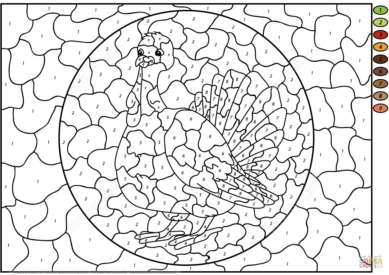 Turkey Color By Number Free Printable Coloring Pages Turkey Color By Number Free Printable Coloring Pages