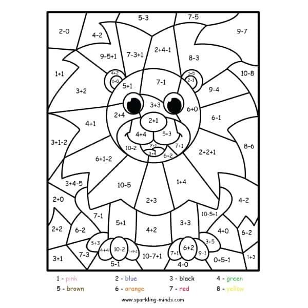 Unicorn Color By Number Addition And Subtraction Unicorn Color By Number Addition And Subtraction