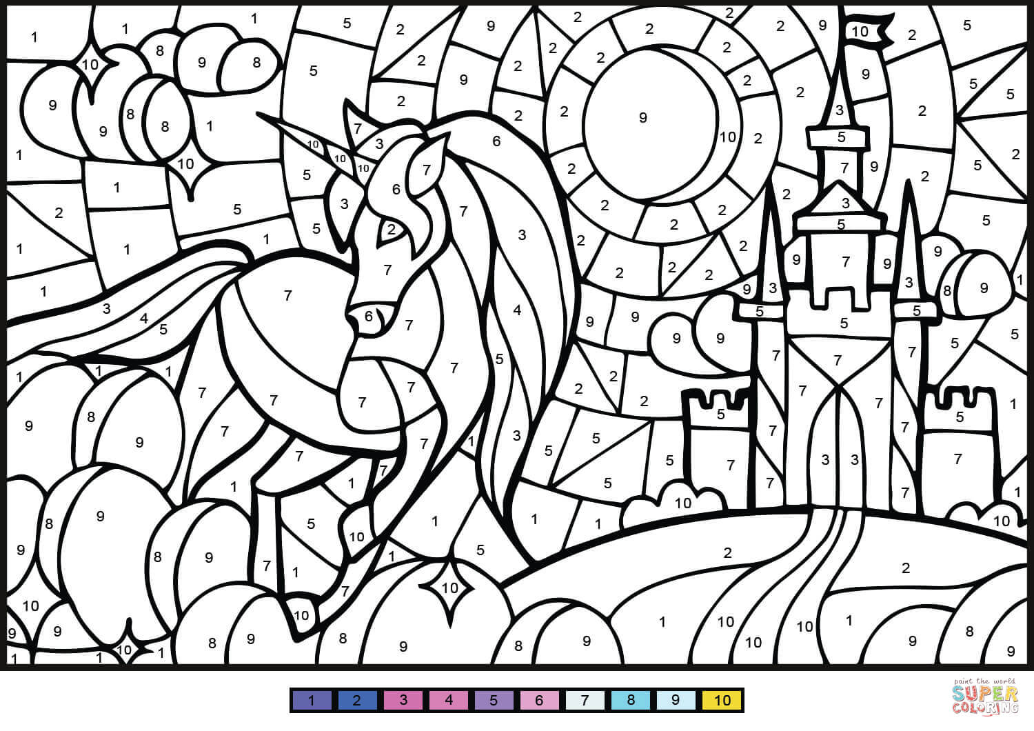Unicorn Color By Number Free Printable Coloring Pages Unicorn Color By Number Free Printable Coloring Pages