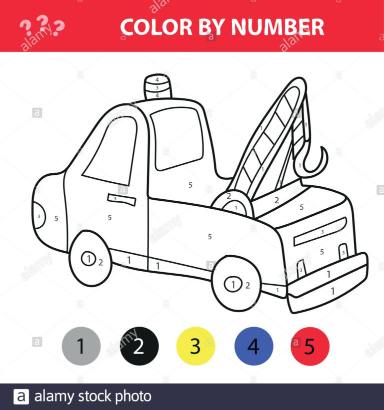 Vector Illustration Of Coloring Book For Kids Tow Truck