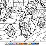 Winter Scene Color By Number Free Printable Coloring Pages