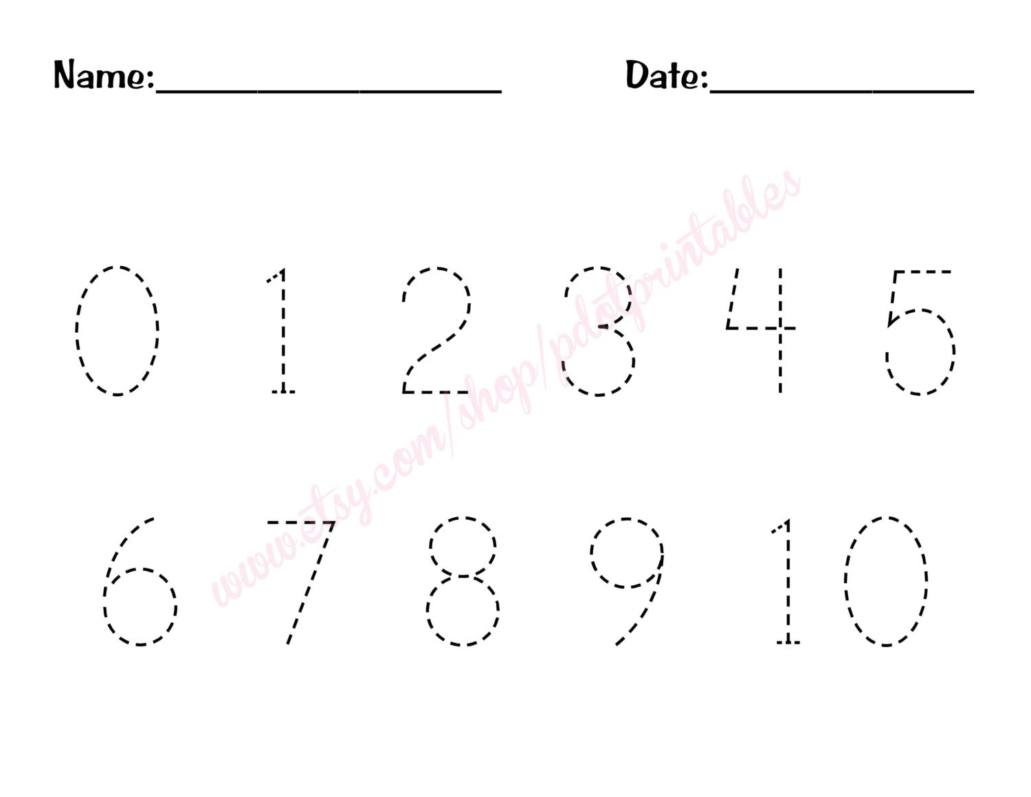 0 10 Number Trace Worksheet PDF Printable By Pdotprintables