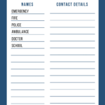 006 Emergency Phone Numbers List Template Wondrous Ideas