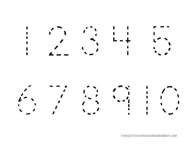 1 10 Number Tracing Printable