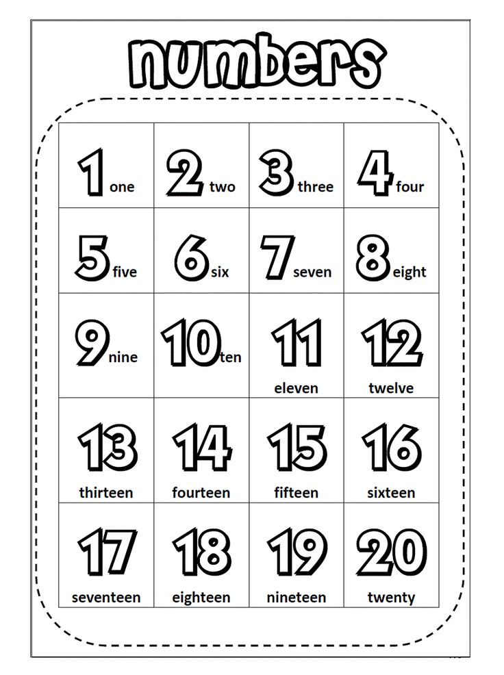 1 20 Number Chart For Preschool Numbers Preschool 