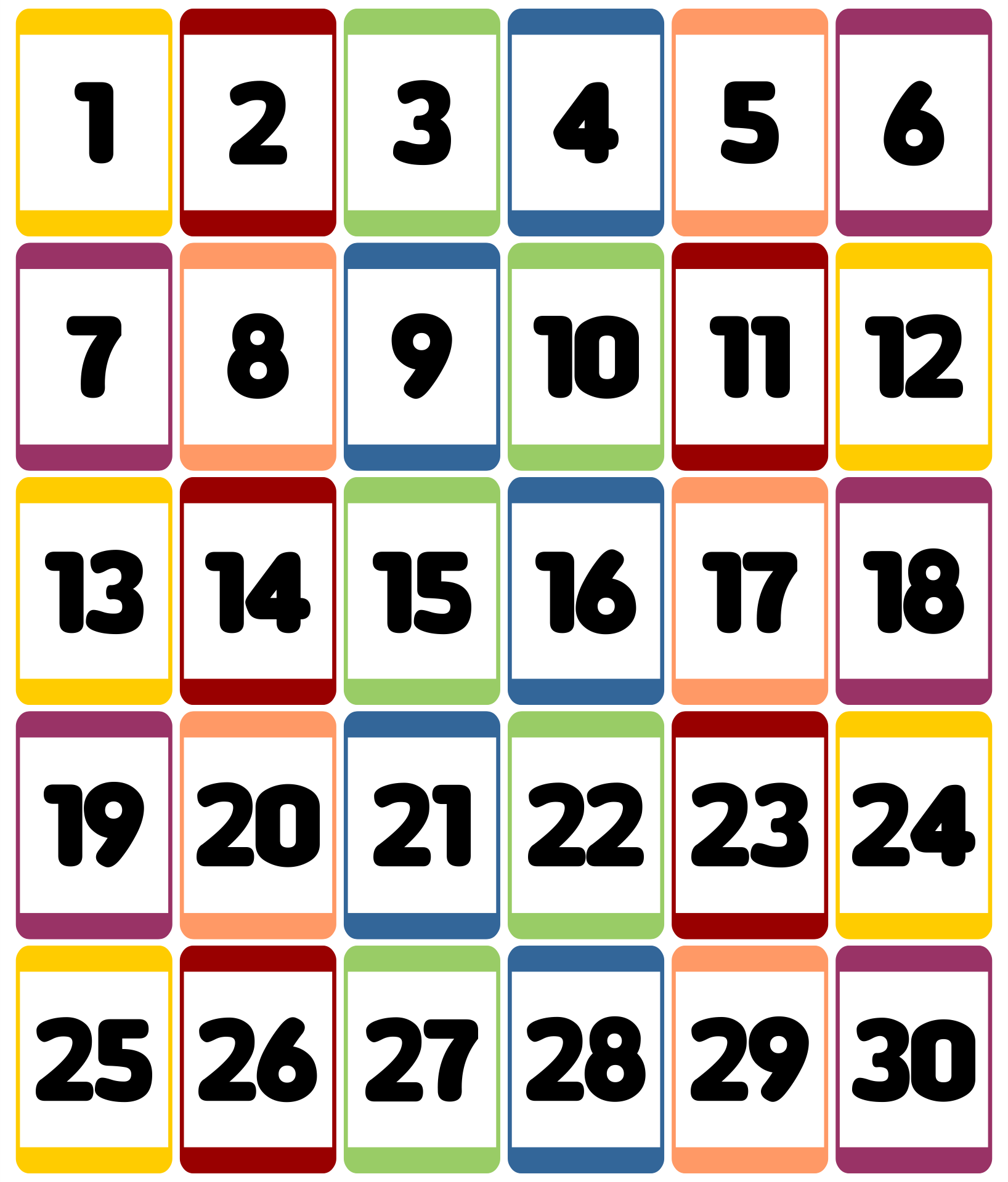 10 Best Number Flashcards 1 30 Printable Printablee