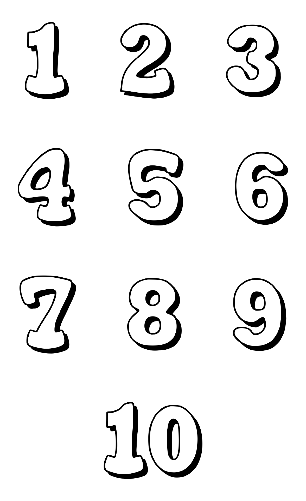 10 Best Printable Bubble Numbers 1 10 Printablee 10 Best Printable Bubble Numbers 1 10 Printablee