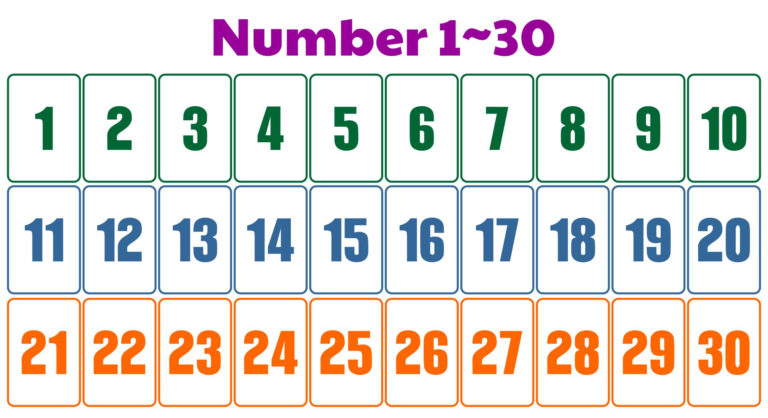 10 Best Printable Number Chart 1 30 Printablee