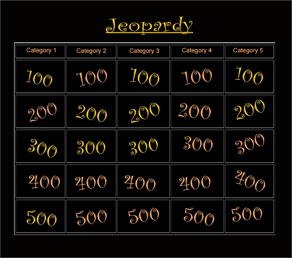 10 Sample Blank Jeopardy Templates To Download Sample 10 Sample Blank Jeopardy Templates To Download Sample