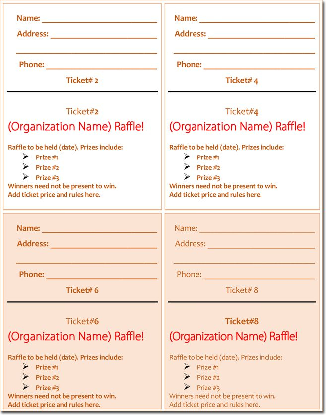 20 Free Raffle Ticket Templates With Automate Ticket 