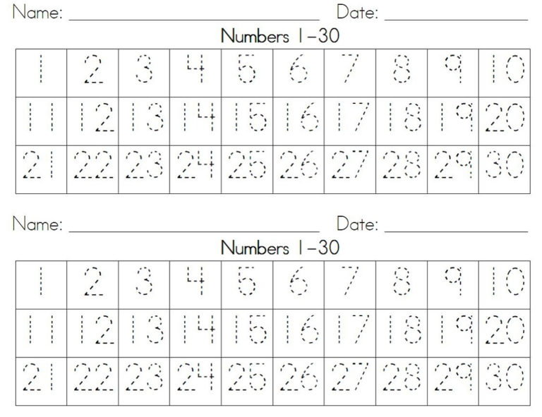 48 PDF NUMBER TRACING WORKSHEETS 1 30 PRINTABLE ZIP DOCX