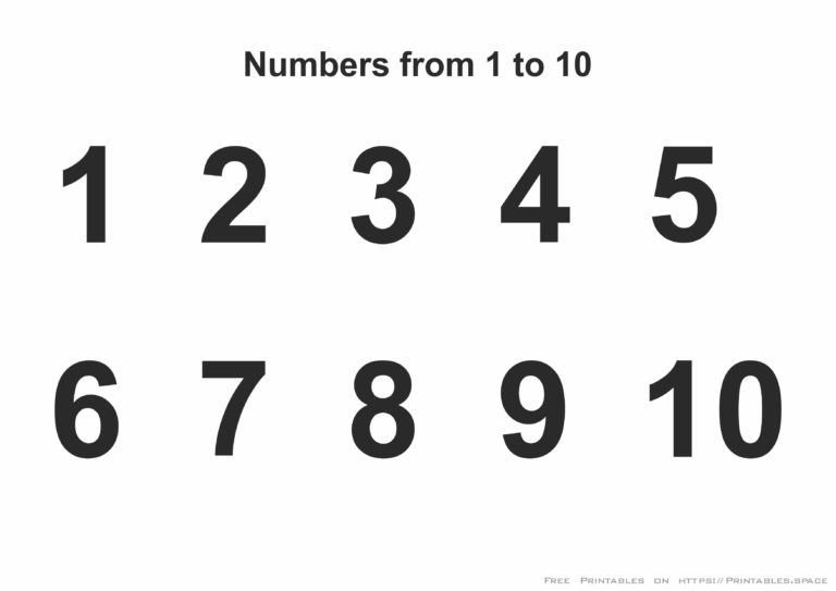 Adorable Free Printable Numbers 1 10 Alma Website