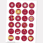 Advent Calendar Numbers REDGOLD Stickers Red Gold Etsy