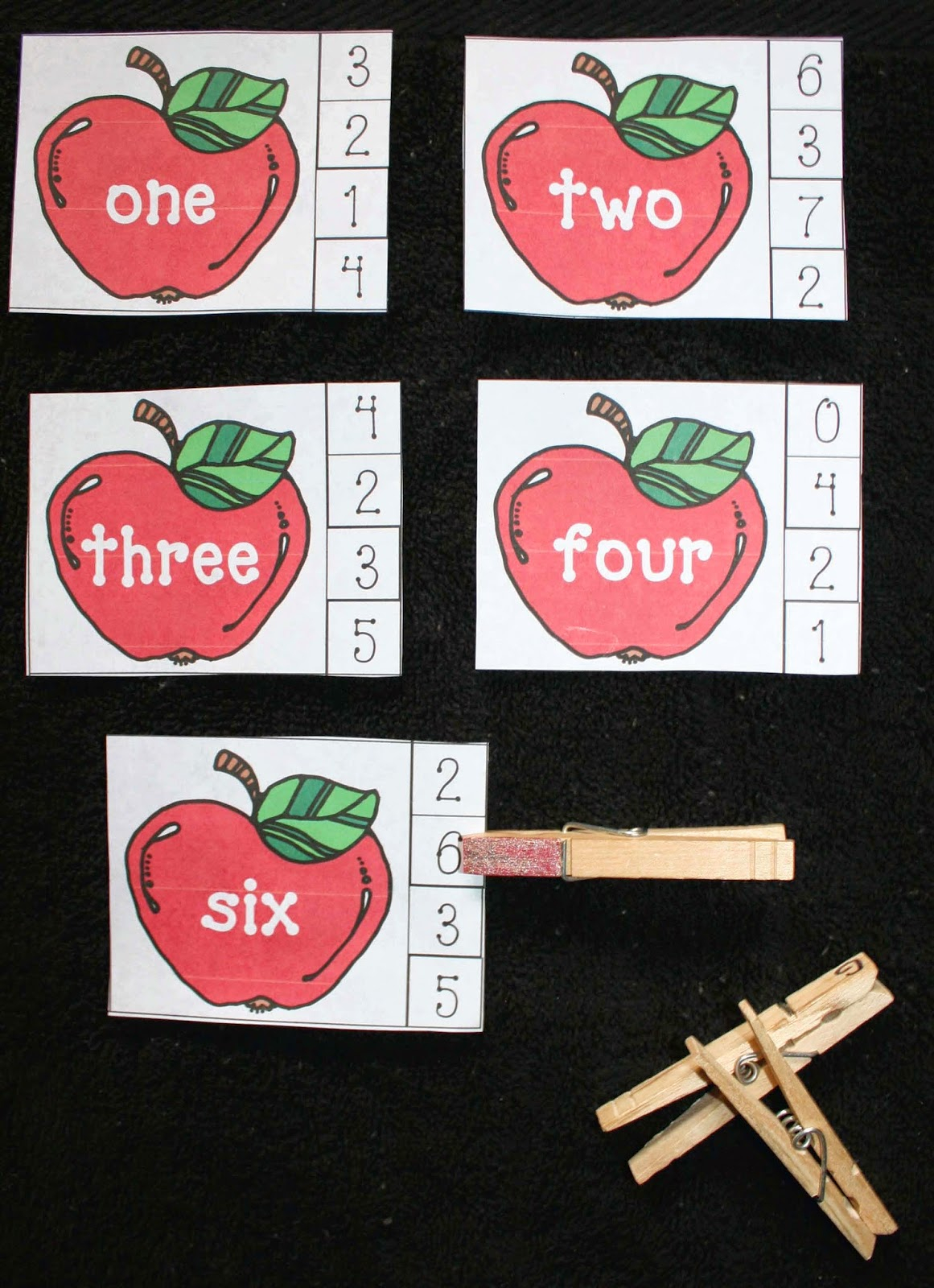 Apple Number Word Matching Game Classroom Freebies