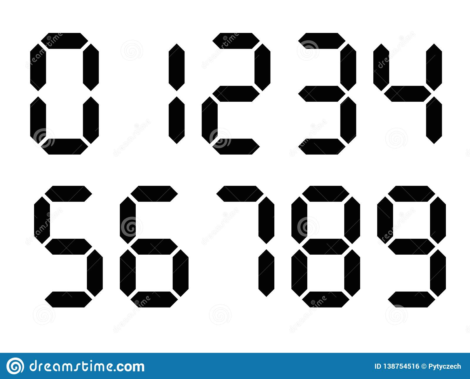 Black Digital Numbers Seven segment Display Is Used In 