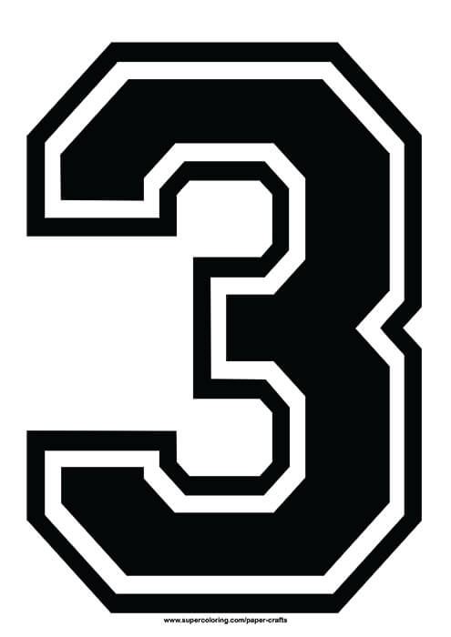 Black Football Shirt Number 3 Template Free Printable 