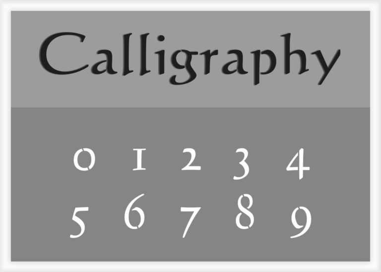 Calligraphy Font Number Stencil Stencil Numbers