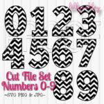 Chevron Numbers Cut File SetIncludes 0 Through 9 SVG PNG