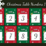 Christmas Event Wedding Table Numbers Printable Table