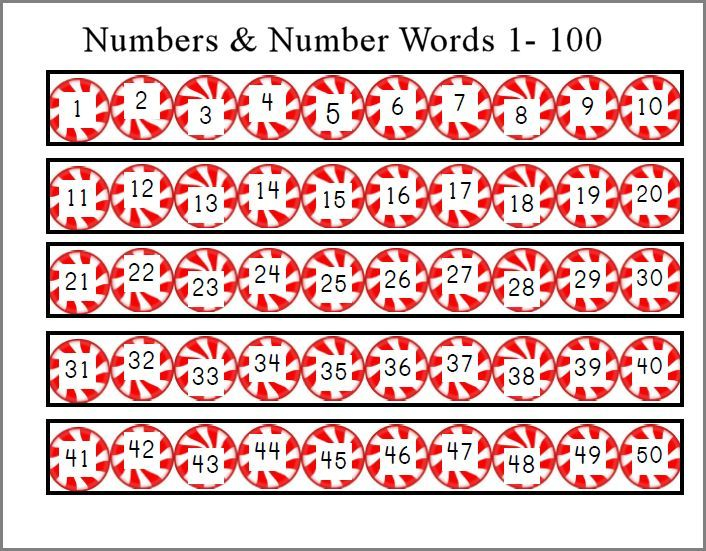 Christmas Printable Numbers 1 100 Printable Numbers