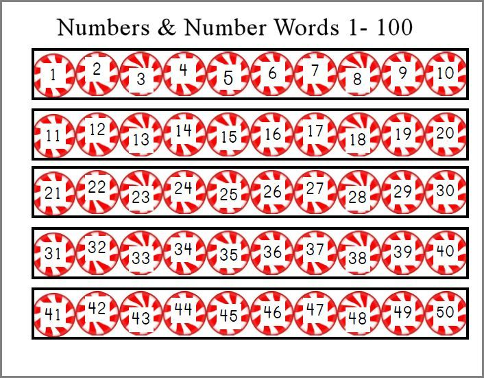 Christmas Printable Numbers 1 100 Printable Numbers 